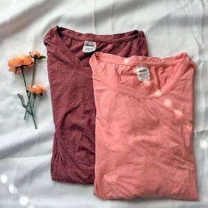 Activewear Tops - Red and Pink Long Sleeve Tops - Size S